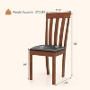 ADILE Wood Dining Chairs Set of 2, Upholstered Wooden Kitchen Chairs with Padded Seat & Rubber Wood Frame,Espresso+black - 3 of 3