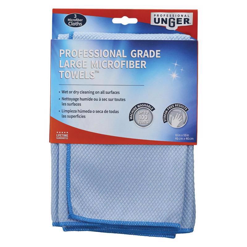 Unger Professional Grade Microfiber Cleaning Towel 18 in. W X 18 in. L 3 pk, 3 of 4
