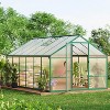 Garvee Outdoor Greenhouse, Polycarbonate Panels, Roof Vent, Lockable Door, Ground Stakes, Aluminum Walk-In for Patio, Lawn - 3 of 4