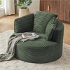 Modern Large Corduroy Bean Bag Chair for Adults, Round Armchair with Cushioned Backrest, Soft Lounge Seating for Living Room, Apartment – Koiai - 3 of 4