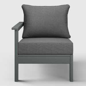 WestinTrends  Avalon Outdoor Patio HDPE Left Arm Facing Sectional Corner Club Chair with Patio Cushions - 1 of 4