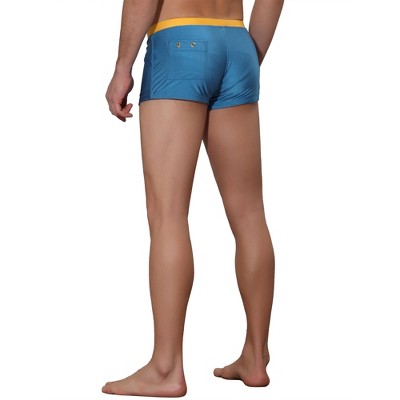 Lars Amadeus Men's Solid Color Elastic Waist Summer Pool Swimwear Shorts Navy 30 — фото 3