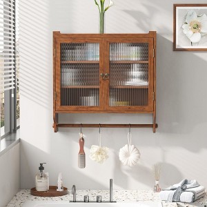 NicBex Wall Mounted Bathroom Storage Cabinet,24.8'' Wall Cabinet with 3-tier Storage and Towel Rack,Cabinet for Bathroom - 1 of 4