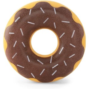 ZippyPaws ZippyTuff Dog Chew Toy - Rubber Chew Ring Toy, Puppy Teething Squeaky Toys, Flexible TPR Material - Chocolate Donut - 1 of 1
