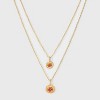 14K Gold Dipped Floral Pendant Necklace Set 2pc - Gold - 3 of 4