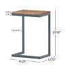 GDFStudio Cassie Indoor Fir Wood and Iron C Shaped Side Table - 3 of 4