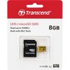 Transcend 8GB UHS-1 Class 10 micro SD 500S Read up to 95MB/s Built with MLC Flash Memory Card + SD Adapter - 2 of 2