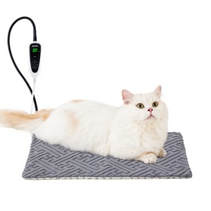ZOMISIA Dog Heating Pad - 11 Adjustable Temperature and 25 Timer Options, Heated Dog Bed Indoor Waterproof with Chew-Resistant Cord - 1 of 4