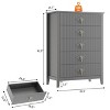 Modern 42.9" Tall 5-Drawer Wood Dresser, Fluted Dresser for Bedroom, Storage Organizer Cabinet - 4 of 4