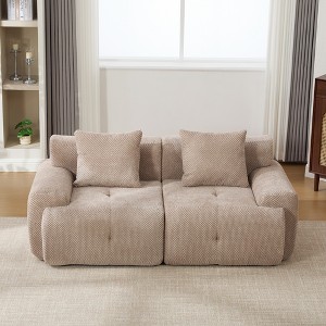 GDFStudio Taryn Modern 73'' 2-Seater Tufted Boneless Loveseat with 2 Pillows - 1 of 4