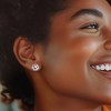 Ross-Simons 8.00 ct. t.w. CZ Stud Earrings in 14kt White Gold - 2 of 4
