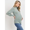 Hello Miz Women's Ribbed Knit Long Sleeve Maternity Turtleneck Sweater - 2 of 4
