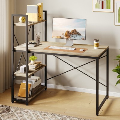 Bestier - 47inch Small Gaming Computer Desk with Shelves for Home Office