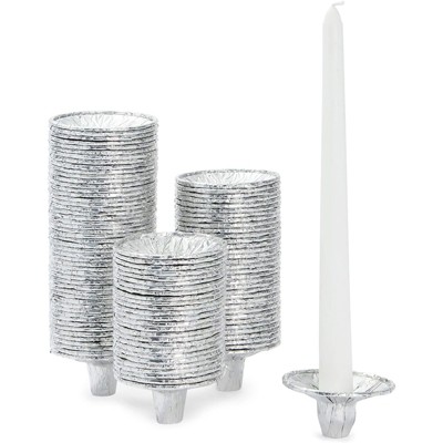 Okuna Outpost Disposable Aluminum Foil Candlestick Tapper Candle Holders for Shabbat, Funeral Procession (2.76 in, 200 Pack)