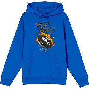 "Perfect Spirals" Flaming Football Adult Long Sleeve Hoodie - 1 of 2