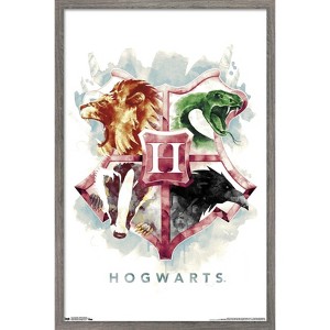 Trends International Harry Potter Hogwarts House Crests Framed Wall Poster Prints - 1 of 4