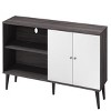 Syemin TV Stands and Consoles 63" TV Stand with Open Storage Shelves Entertainment Center and Industrial TV Console Table, Gray, 63"*15.2"*25.6" - 4 of 4
