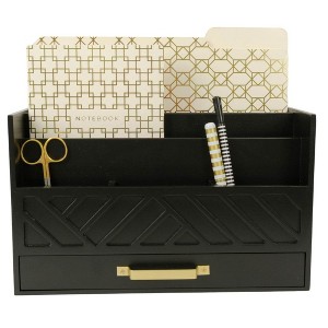 Blu Monaco Wooden Mail Organizer for Countertop or Desk - Kitchen Mail Sorter With Drawer - 1 of 4