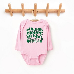 The Juniper Shop Cutest Clover In The Patch Baby Long Sleeve Bodysuit - 1 of 3