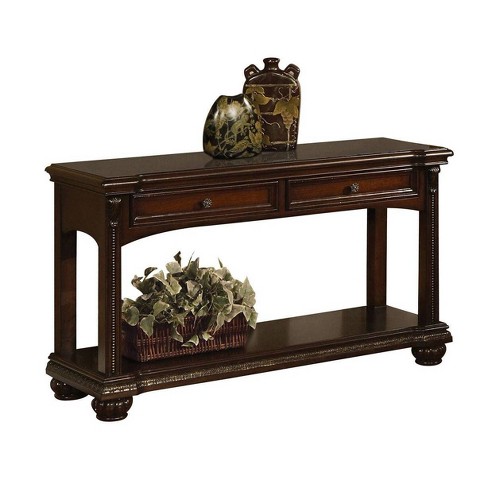 Cherry wood console table with deals drawers