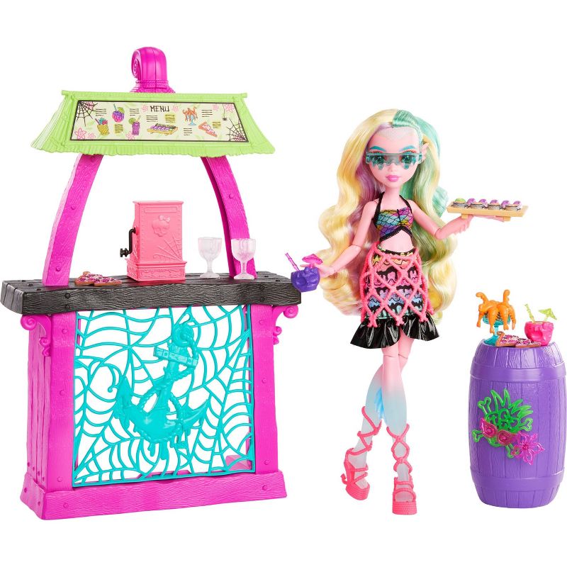 Monster High Lagoona Blue Fashion Doll and Playset, Scare-adise Island Snack Shack with Food Accessories, 1 of 7