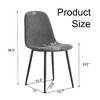 Lyngins Modern Armless Dining Chair Set of 4, Linen-Cotton Living Room Chair with Black Metal Legs, Ergonomic Kitchen Chair, Spoon Shaped Chair - 2 of 4