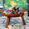 Sunnydaze Outdoor Camping or Backyard Round Cast Iron Rustic Fire Pit Bowl with Handles - image 3 of 4