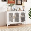 Christopher Knight Home Zorin 47.9'' Modern Storage Cabinet with 3 Glass Doors and Adjustable Shelves - 2 of 4