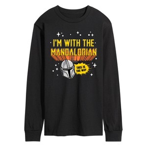 Men's - Star Wars - The Mandalorian Im With Mando Long Sleeve Graphic T-Shirt - 1 of 3