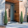 Artificial Boxwood Topiary Trees - Cone Shape Fake Plant with Modern Black Planter, Faux Outdoor Plants for Indoor Front Porch Plants Set of 2 - 3 of 4