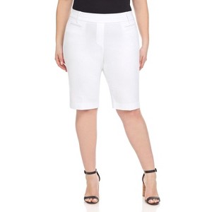 Rekucci Curvy Woman Ease into Comfort Pull-On Modern City Shorts with Tummy Control and Real Pockets - 1 of 4
