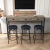4 Piece Dining Table Set,Counter Height Bar Table Set with 3 Drawers, Kitchen Table and Chairs Set,Console Kitchen Table Set for Kitchen - 2 of 4