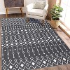 Acekool Washable Boho Area Rug, Low Pile, Non Slip, Foldable, Geometric Print for Entryway, Kitchen, Living Room, Blue Gray, Multi Sizes - 3 of 4