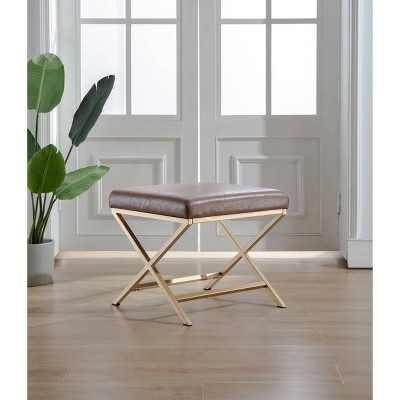 20" Square Metal X Base Ottoman - WOVENBYRD