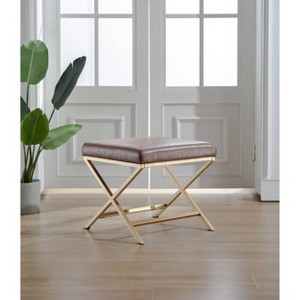 20" Square Metal X Base Ottoman - WOVENBYRD - 1 of 4