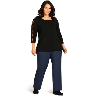 AVENUE | Women's Plus Size Super Stretch Zip Pant Classic Navy - Average -  18W