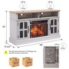NicBex Modern 58 Inch Fireplace TV Stand Entertainment Center with 2 Glass Doors 23 Inch Electric Fireplace with Realistic LED Flames,Beige - 3 of 4