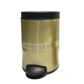 Stainless Steel Step Trash Can with Lid Gold - Nu Steel