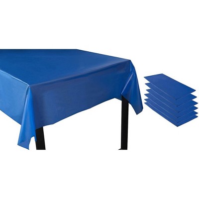 Juvale 6-Pack Disposable Royal Blue Plastic Tablecloth Table Cover 54"x108" Party Supplies, 4.5x9 Feet