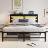 CAVINAS Twin/Full/Queen Size Metal Platform Bed Frame with Wooden Headboard & RGB Lights,No Box Spring Needed - 2 of 4