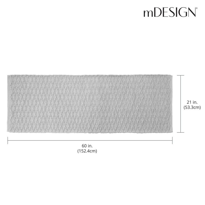 mDesign Bathroom Cotton Rectangular Rug, Long Runner, 60" x 21", 3 of 6