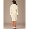 INSPIRE CHIC Women's Business Long Sleeve Notched Lapel Peplum Blazer Pencil Skirt Suit Set 2 Pcs - 3 of 4