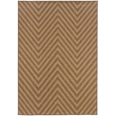 Oriental Weavers Karavia 1330X Tan/ Light Tan Indoor/Outdoor Area Rug - 1'9" x 3'9"