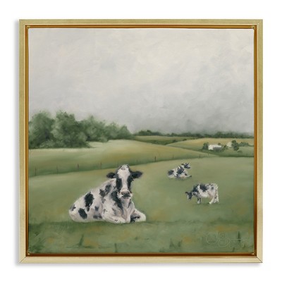 Stupell Industries Dairy Cows Grazing in Green Field, 18" x 18"
