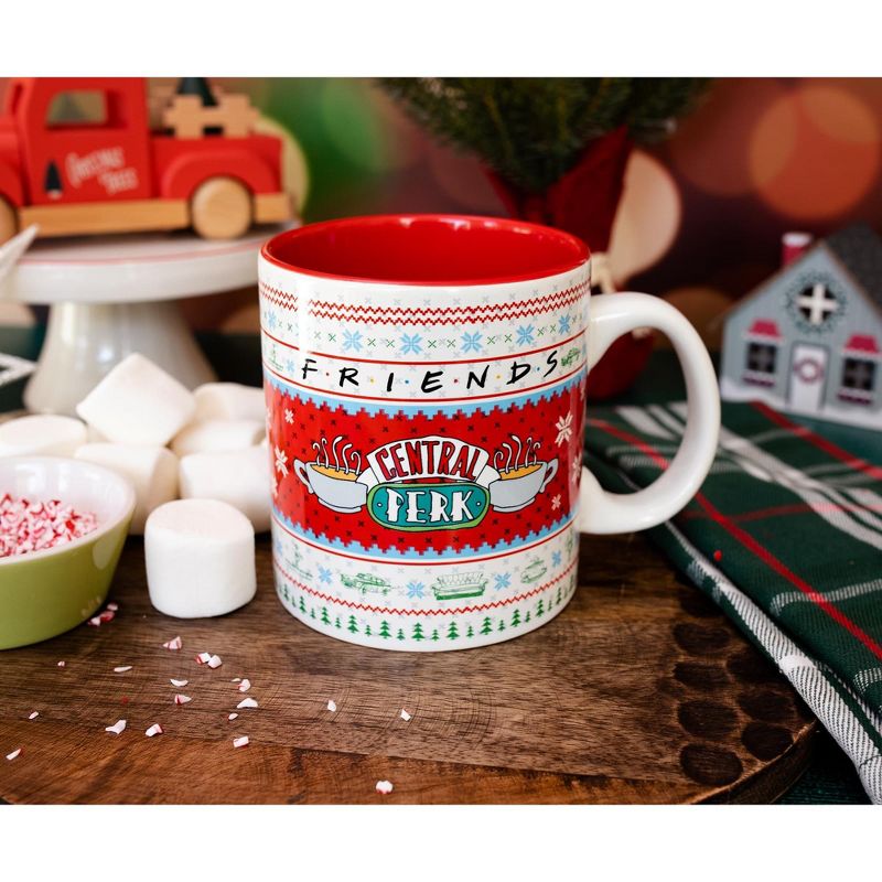 Silver Buffalo Friends Central Perk Holiday Sweater Ceramic Mug | Holds 20 Ounces, 3 of 7