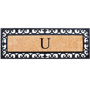 A1HC Rubber Coir Doormat For Outdoor Entrance, Anti-Shed Treated Front Door Mat 18x48, Monogrammed - 1 of 4