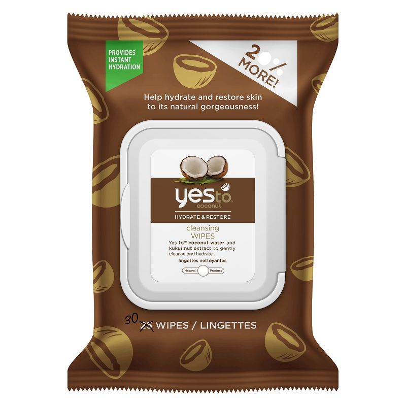 Yes To Coconut Face &#38; Hand Cleansing Wipes - 30ct, 1 of 9