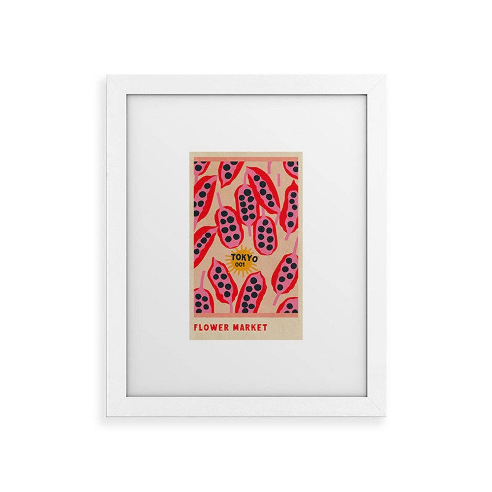 Photos - Other Decoration Deny Designs 16"x20" Holli Zollinger Flower Market Tokyo White Framed Art Print