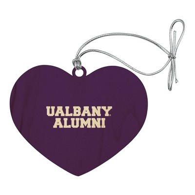 University at Albany Alumni Heart Love Wood Christmas Tree Holiday Ornament