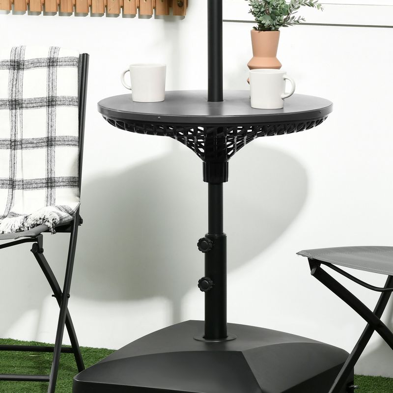 Outsunny 23" Adjustable Umbrella Table Tray, All-weather Portable Round Umbrella Table Top, 2 of 7